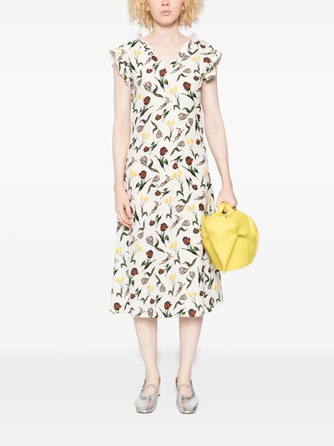 Marni floral-print midi dress - Neutrals - zdjęcie produktu nr 2