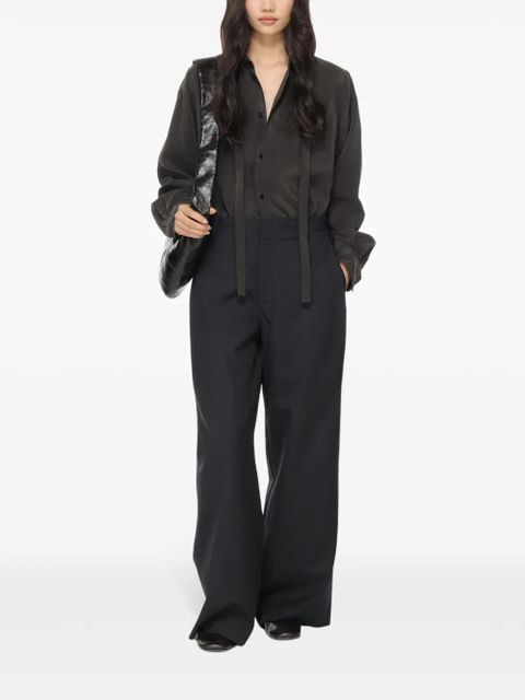 LEMAIRE tie-detail shirt - Brown