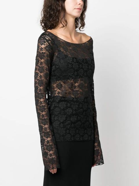 ROTATE BIRGER CHRISTENSEN floral-lace top - Black - zdjęcie produktu nr 2
