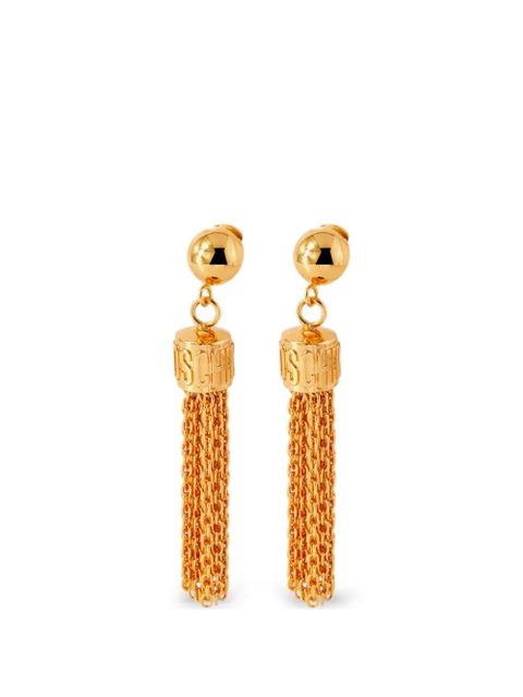 Moschino chain tassel clip earrings - Gold