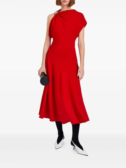 Proenza Schouler draped one-shoulder midi party dress - Red - zdjęcie produktu nr 2