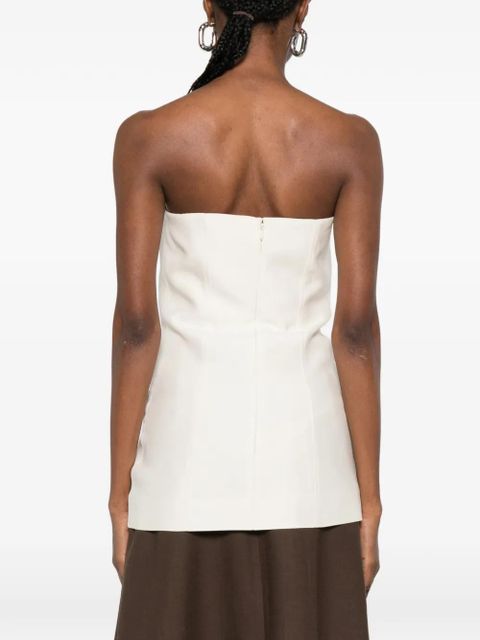 TOTEME strapless pocket crepe top - Neutrals