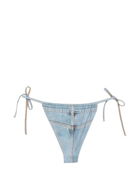Diesel Jean Trompe L'oeil denim-effect bikini bottom - Blue