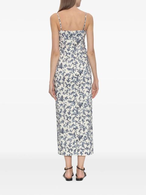 Posse Rue baroque-print strappy midi dress - White - zdjęcie produktu nr 2