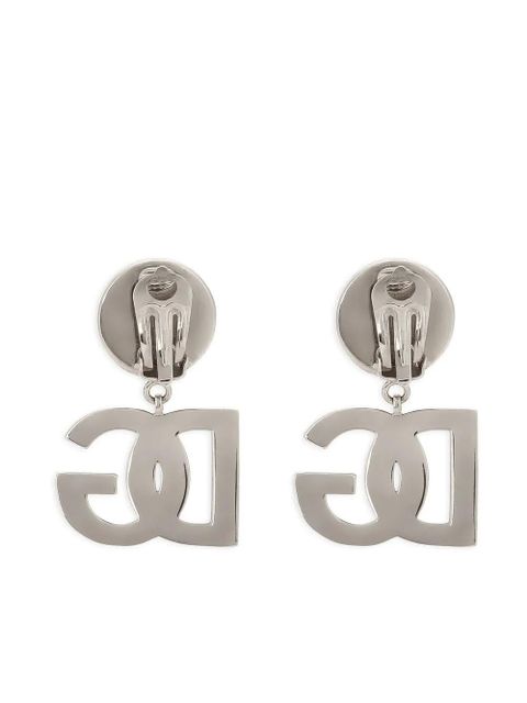 Dolce & Gabbana KIM DOLCE&GABBANA DG-logo clip-on earrings - Silver