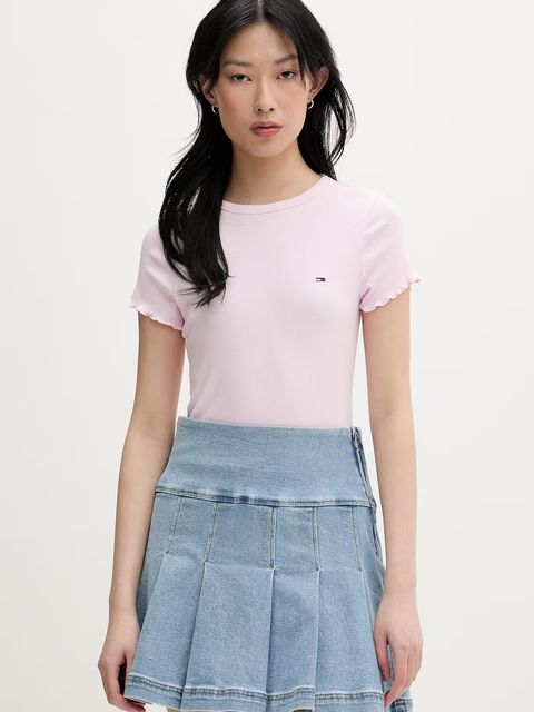 Tommy Jeans T-shirt damski bawełniany z elastanem - zdjęcie produktu nr 1