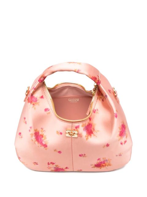 GANNI floral-print tote bag - Orange