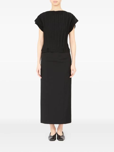 MM6 Maison Margiela pleated short-sleeved top - Black