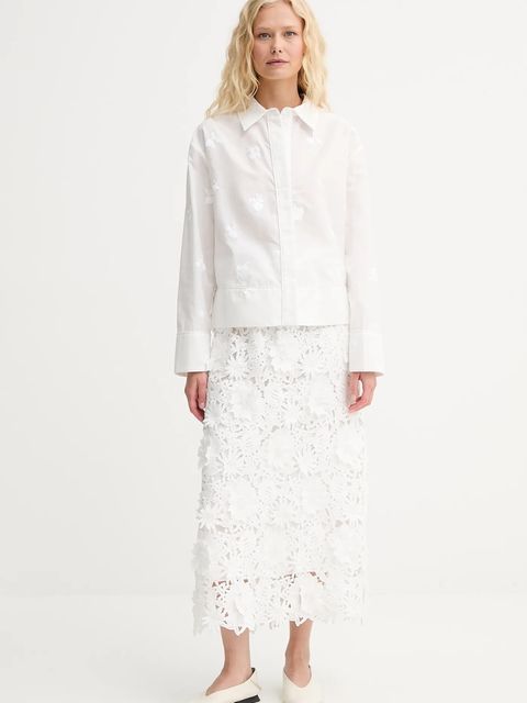 MUNTHE koszula KASEIA damska kolor biały relaxed z kołnierzykiem klasycznym 252103225229 - zdjęcie produktu nr 2