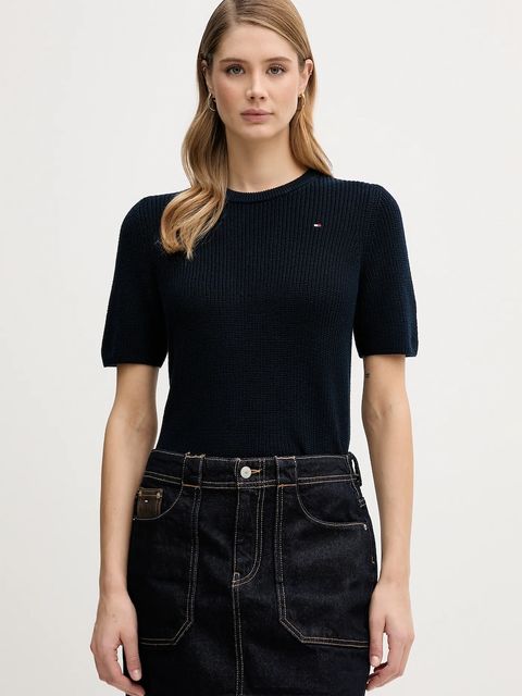 Tommy Hilfiger t-shirt bawełniany damski kolor granatowy WW0WW48793 - zdjęcie produktu nr 1