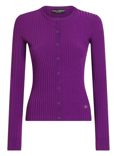 Dolce & Gabbana logo-plaque cardigan - Purple - zdjęcie produktu nr 1