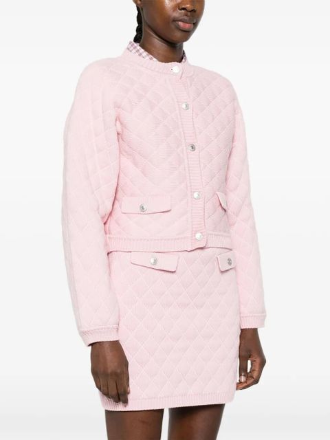 Moschino quilted flap-pocket cardigan - Pink