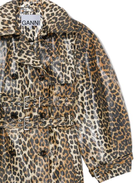 GANNI belted leopard coat - Brown - zdjęcie produktu nr 2