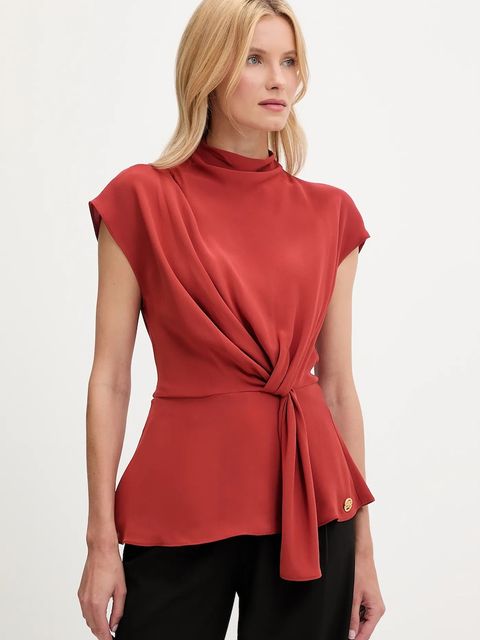 Karl Lagerfeld bluzka damska kolor pomarańczowy gładka A3W11017 - zdjęcie produktu nr 1