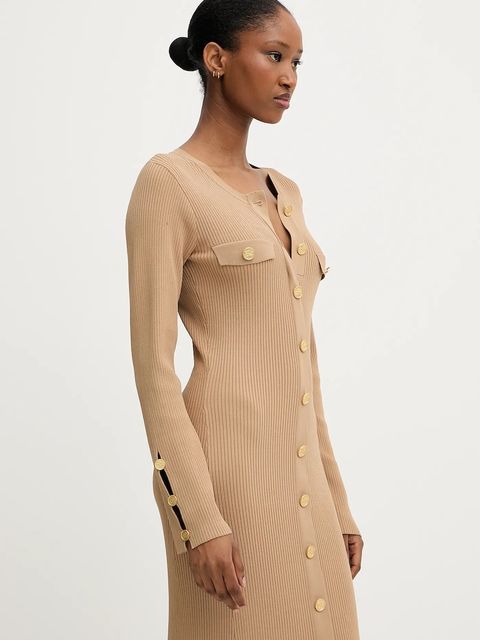 Karl Lagerfeld sukienka kolor zielony midi dopasowana A3W13038