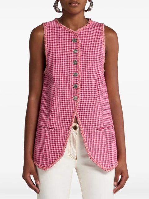 ETRO micro-check waistcoat - Red - zdjęcie produktu nr 2