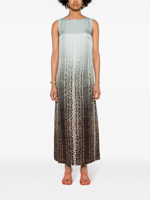 FENDI FF-jacquard snake maxi dress - Blue