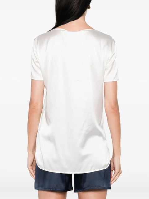 Max Mara short-sleeve satin top - White