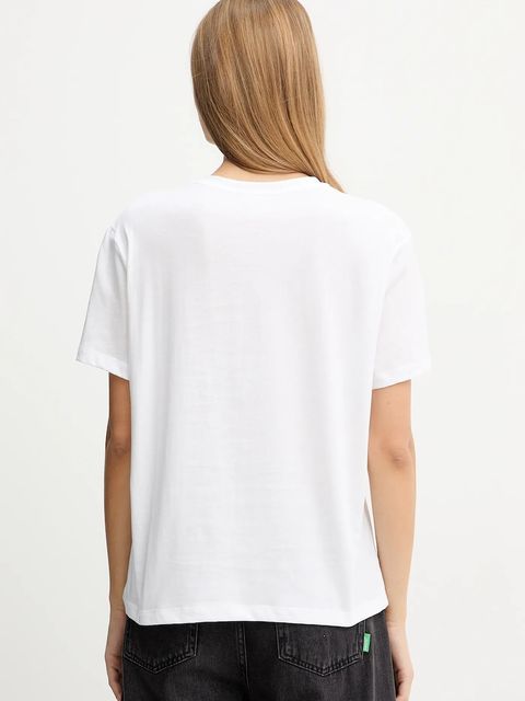 Liu Jo t-shirt bawełniany damski kolor biały MF5345 JS923