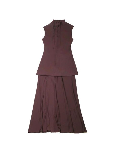 Jil Sander layered sleeveless maxi dress - Brown - zdjęcie produktu nr 1