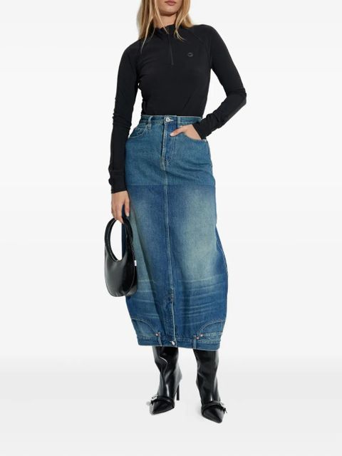 Coperni zip-neck long-sleeve bodysuit - Black