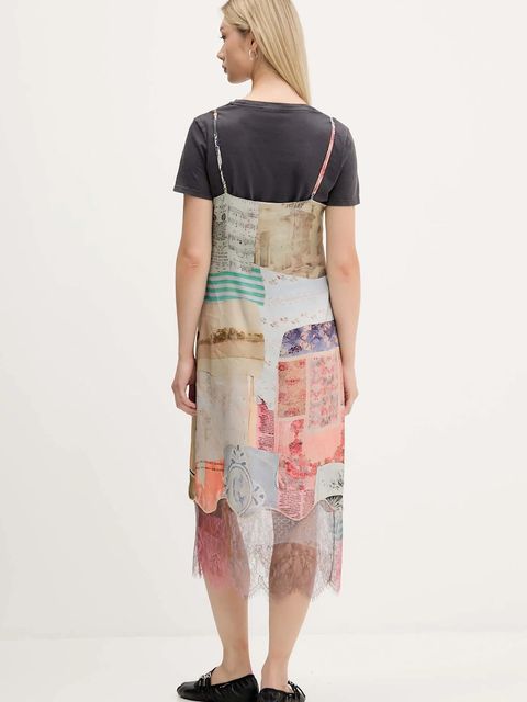 Desigual sukienka COLLAGE kolor szary 25WWVW17 - zdjęcie produktu nr 2