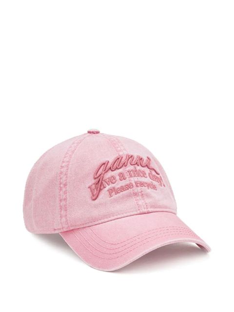 GANNI bow-embroidered baseball cap - Pink - zdjęcie produktu nr 1