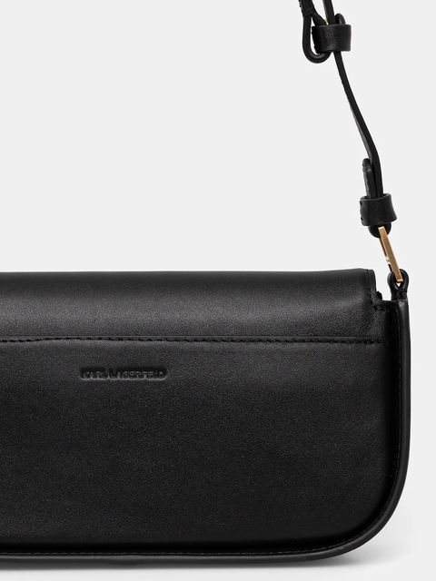 Karl Lagerfeld torebka skórzana K/SIGNATURE kolor czarny A1W30039