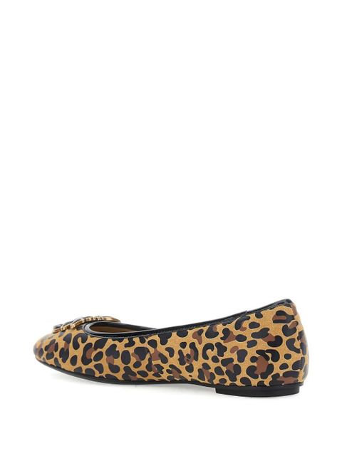 PINKO leopard-print ballerina flats - Brown