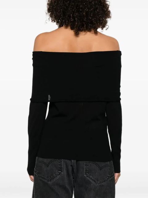 PINKO off-shoulder wool top - Black