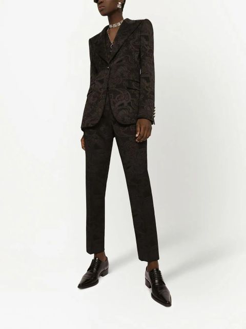 Dolce & Gabbana Turlington floral-jacquard single-breasted blazer - Brown
