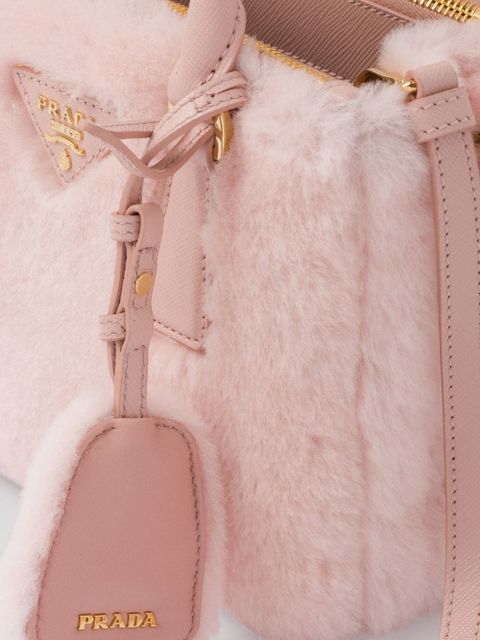 Prada Galleria shearling mini bag - Pink