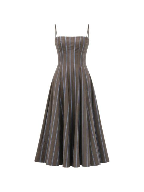 STAUD striped A-line midi dress - Grey - zdjęcie produktu nr 1