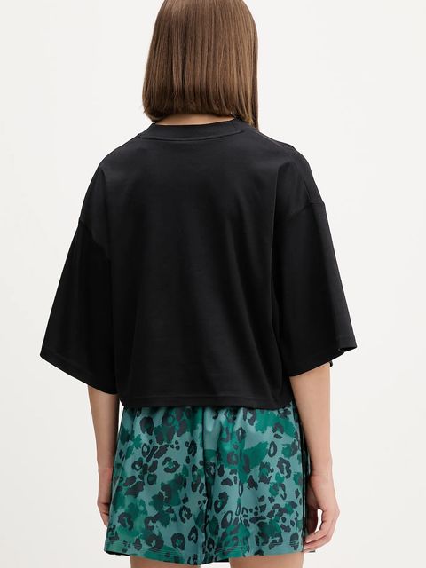 adidas t-shirt bawełniany City Escape Loose damski kolor czarny JV7112