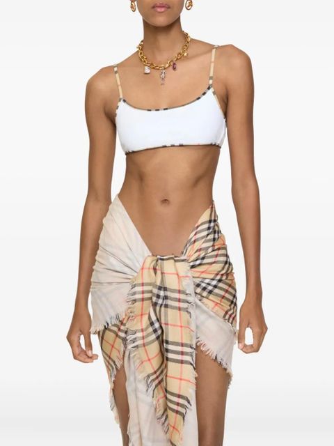 Burberry checked-trim bikini top - White - zdjęcie produktu nr 2