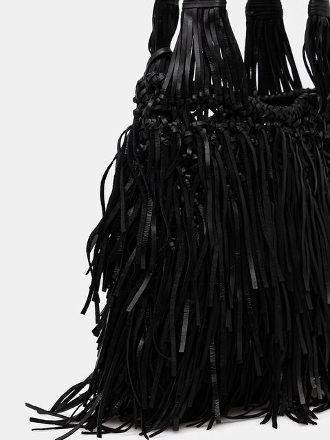 Karl Lagerfeld torebka skórzana K/WEAVE kolor czarny B1W30275