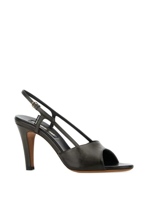 Miu Miu 90mm leather sandals - Black - zdjęcie produktu nr 2