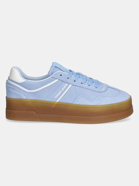 Tommy Jeans sneakersy zamszowe THE GREENWICH FLATFORM SUEDE kolor niebieski EN0EN02734 - zdjęcie produktu nr 2