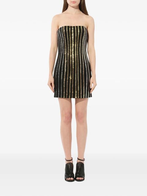 Balmain glitter stripe strapless dress - Black - zdjęcie produktu nr 2
