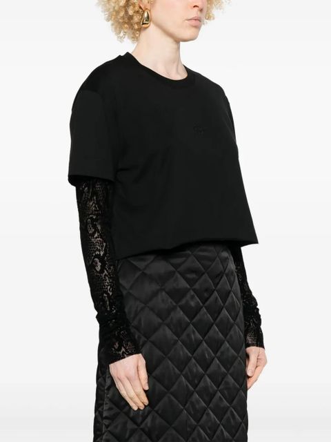 Givenchy overlapped cropped T-shirt - Black - zdjęcie produktu nr 2