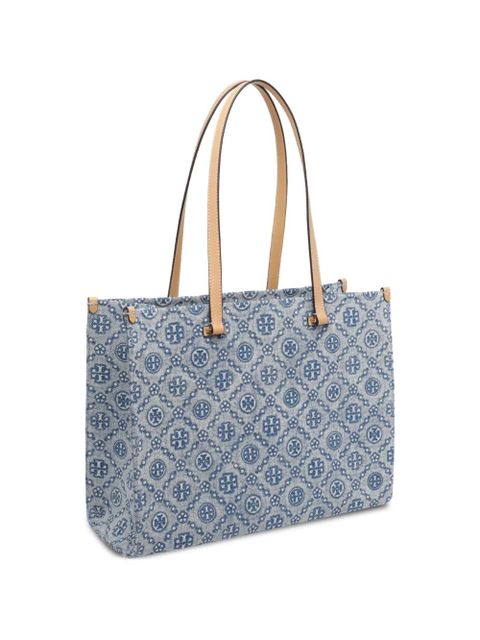 Tory Burch T Monogram denim tote bag - Blue