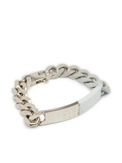 MM6 Maison Margiela Minimal Logo ID Tag curb bracelet - Silver