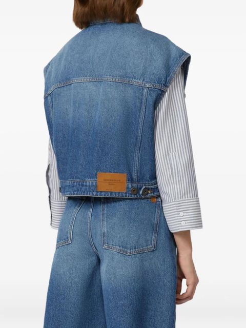Weekend Max Mara Mappa denim buttoned gilet - Blue