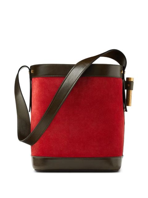 Versace Pivot small suede bucket bag - Red