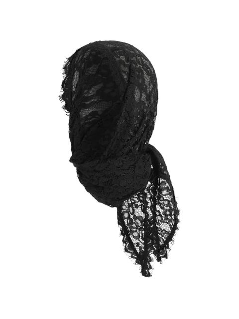 Manière De Voir Kadia lace triangle head scarf - Black
