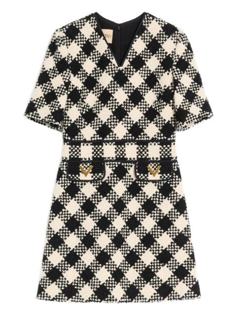 Valentino Garavani damier tweed mini dress - Black - zdjęcie produktu nr 1