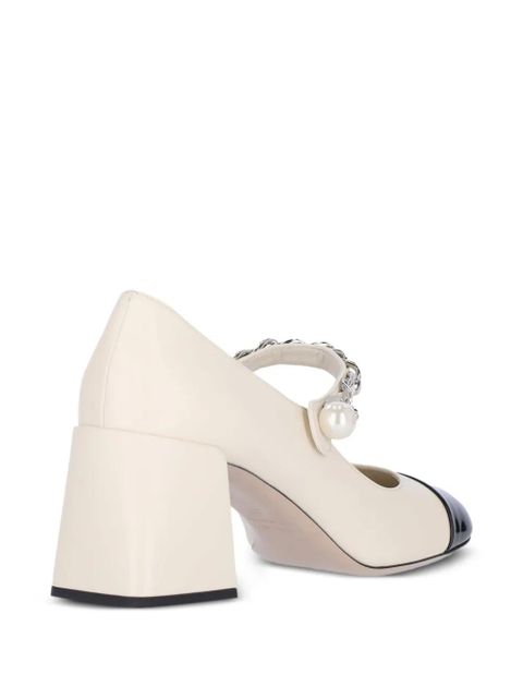 Miu Miu chain-embellished cap-toe pumps - Neutrals