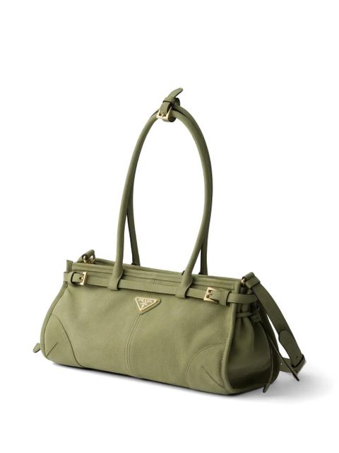 Prada Bonnie medium nubuck leather handbag - Green