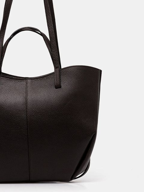 Answear.LAB torebka skórzana kolor brązowy