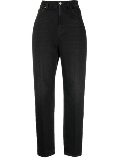 TOTEME faded-effect tapered-leg jeans - Black - zdjęcie produktu nr 1